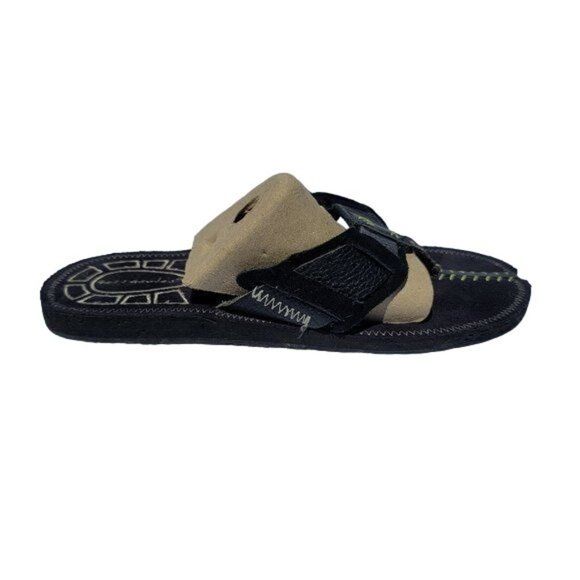 Terrasoles Flip Flop/Thongs/ Sandals Men's  Size 12 Black post toe - Picture 3 of 9